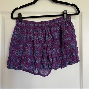 Mossimo purple boho flowy shorts large